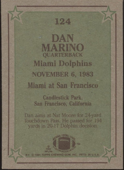 Dan Marino 1984 Topps Instant Replay #124 Miami Dolphins #10 - Collector Store LLC