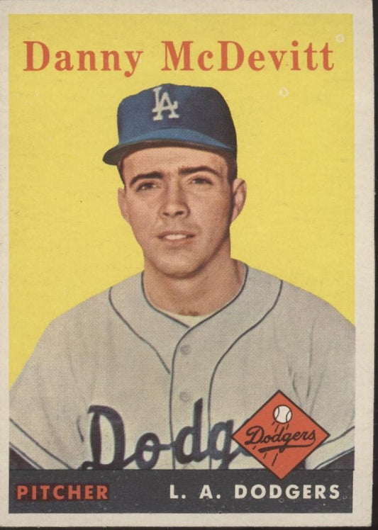 Danny McDevitt 1958 Topps RC #357 Los Angeles Dodgers EX - Collector Store LLC