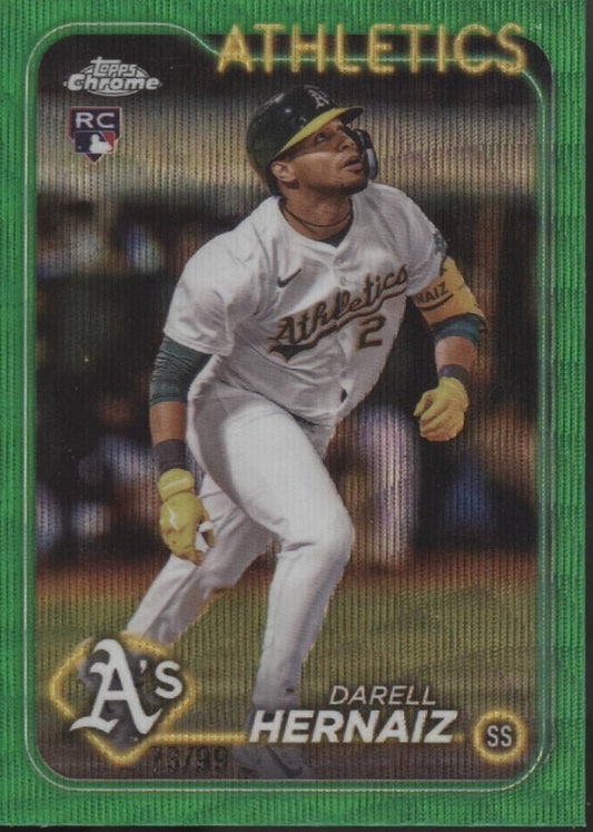 Darell Hernaiz 2024 Topps Chrome Green Wave Refractor RC 73/99 #USC21 - Collector Store LLC