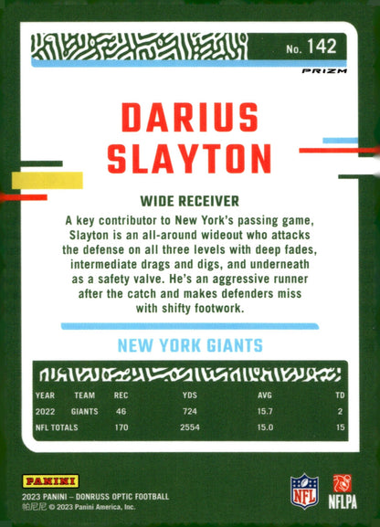 Darius Slayton 2023 Panini Donruss Optic Prizm #142 - Collector Store LLC