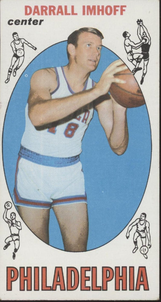 Darrall Imhoff 1969 - 70 Topps Oversized RC #4 Philadelphia 76ers VG - EX #3 - Collector Store LLC