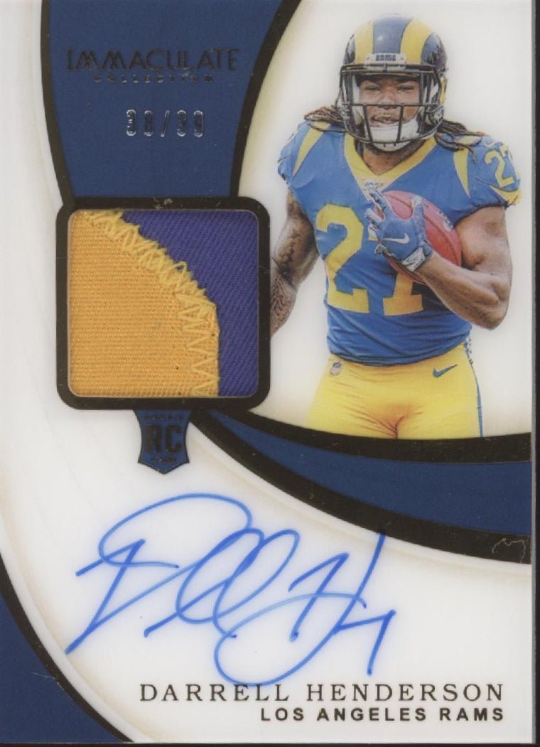 Darrell Henderson 2019 Panini Immaculate Collection Swatch RC Auto 38/99 #110 - Collector Store LLC