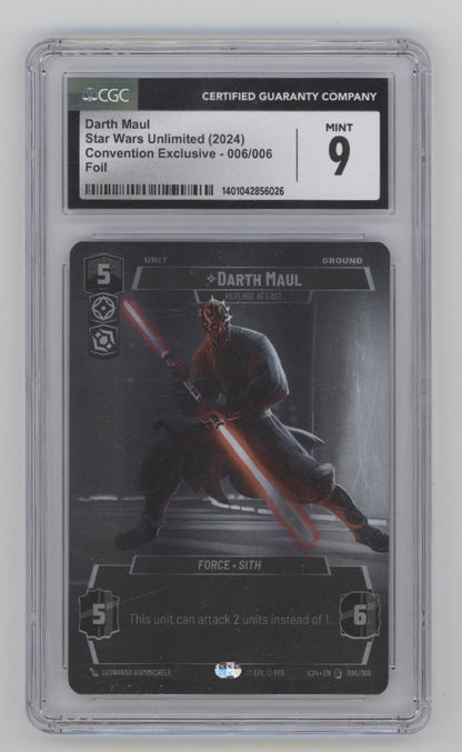 Darth Maul Star Wars Unlimited Convention Exclusive Foil #006 CGC 9 #1