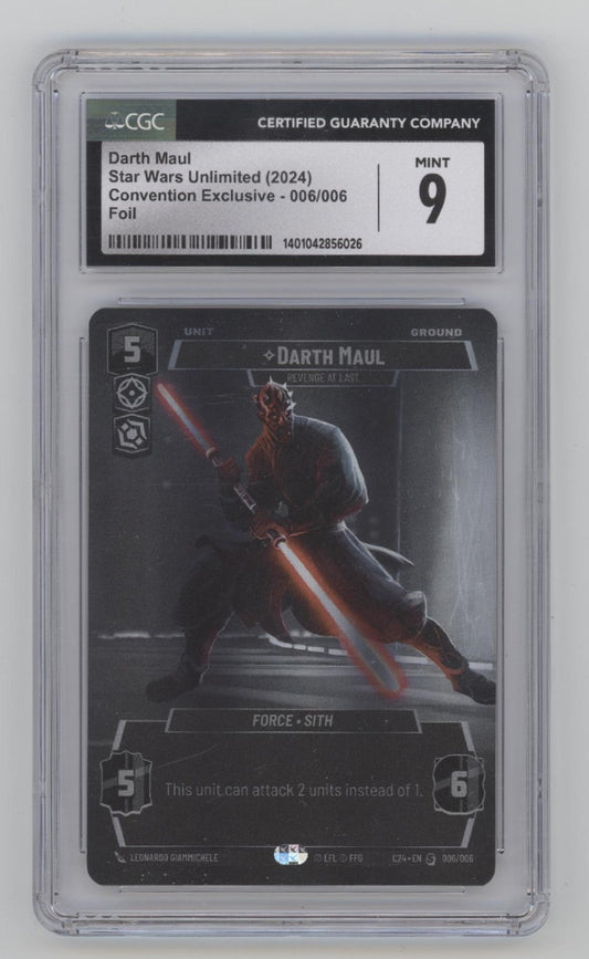 Darth Maul Star Wars Unlimited Convention Exclusive Foil #006 CGC 9 #1 - Collector Store LLC