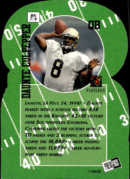 Daunte Culpepper 1999 Press Pass Big Numbers Die - Cut 8 #7 - Collector Store LLC