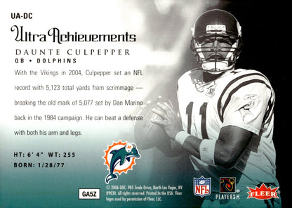 Daunte Culpepper 2006 Fleer Ultra Achievements #UA - DC - Collector Store LLC