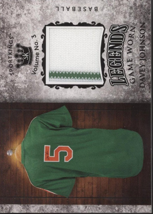 Dave Johnson 2022 Sport Kings Volume 3 Legends Game Worn Swatch #LSM - 49 - Collector Store LLC