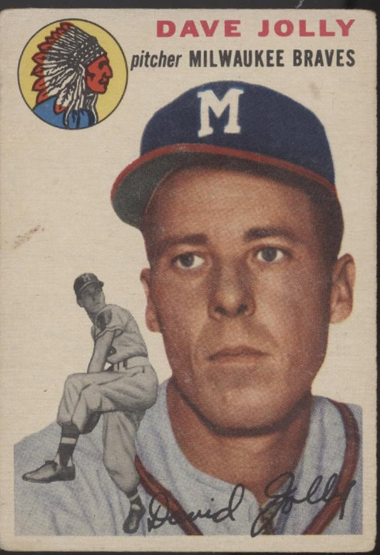 Dave Jolly 1954 Topps #188 Milwaukee Braves GD - Collector Store LLC