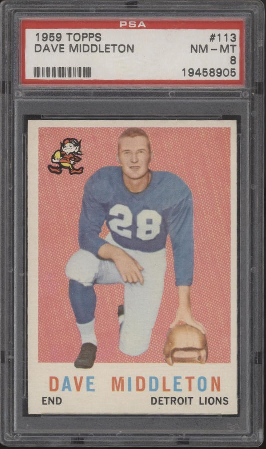 Dave Middleton 1959 Topps #113 PSA 8 - Collector Store LLC