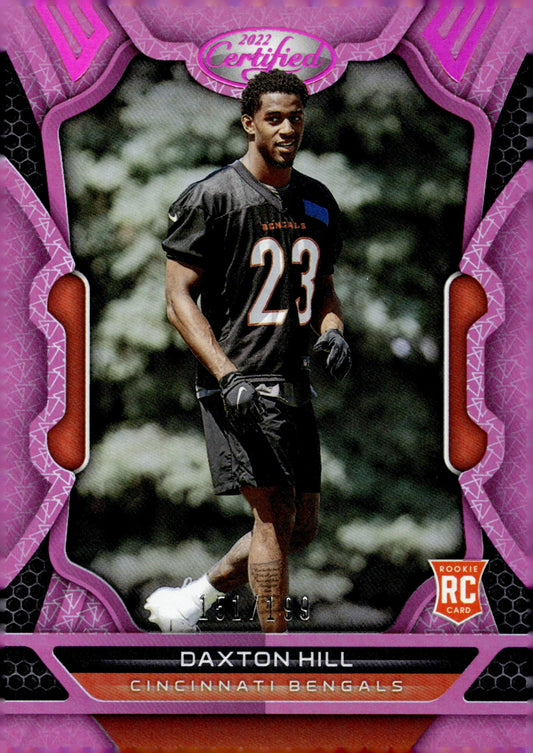 Daxton Hill 2022 Panini Certified Pink Holo RC 151/199 #156 - Collector Store LLC