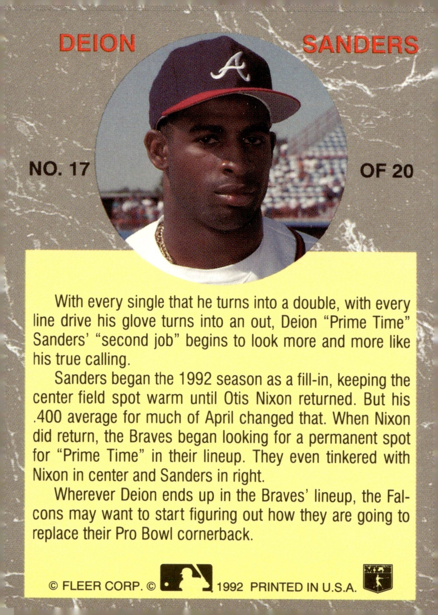 Deion Sanders 1992 Fleer Ultra All Star 17 - Collector Store LLC