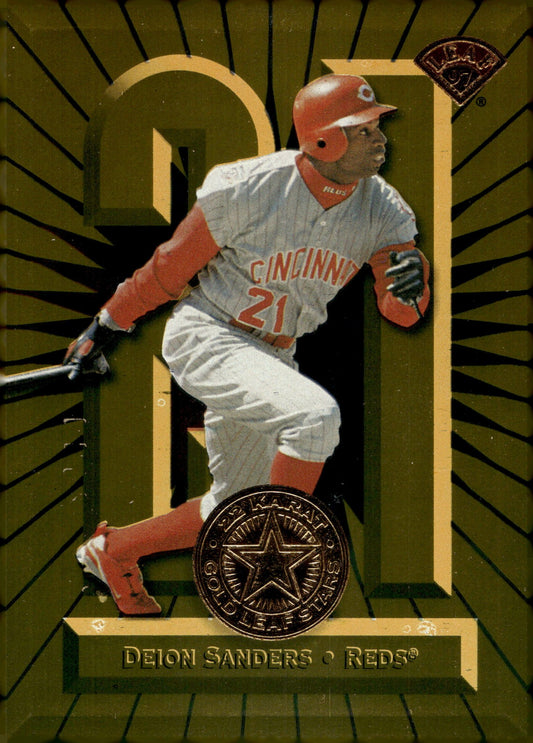 Deion Sanders 1997 Leaf 22 Karat Gold Stars 0887/2500 #8 - Collector Store LLC