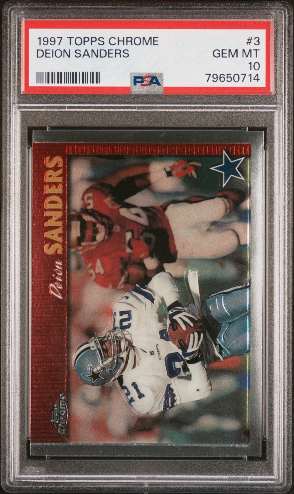 Deion Sanders 1997 Topps Chrome #3 PSA 10 - Collector Store LLC