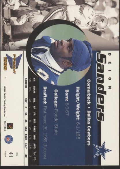 Deion Sanders 1999 Pacific Prism #41 - Collector Store LLC