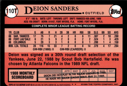 Deion Sanders 2001 Topps 50 Years Reprint 34 - Collector Store LLC