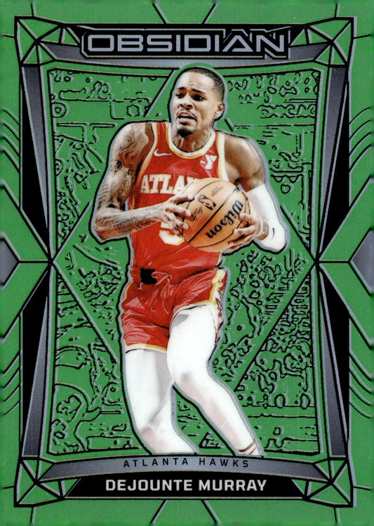 Dejounte Murray 2023 - 24 Panini Obsidian Green Electric Etch Refractor 07/25 #129 - Collector Store LLC