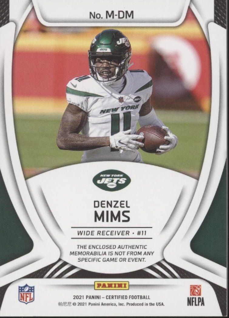 Denzel Mims 2021 Panini Certified Red Swatch 36/99 #M - DM - Collector Store LLC