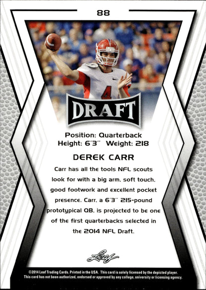 Derek Carr 2014 Leaf Draft RC #88 - Collector Store LLC