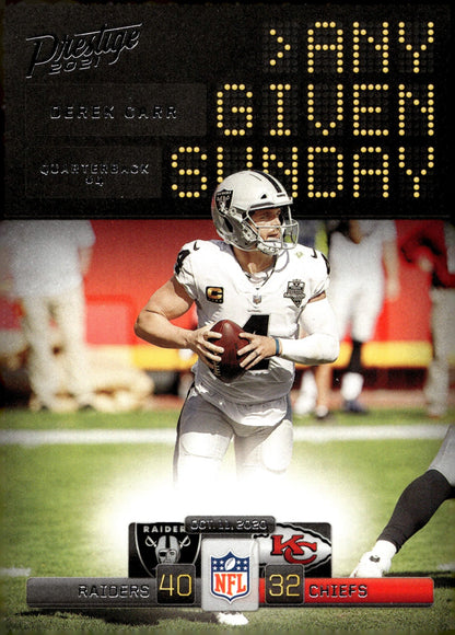 Derek Carr 2021 Panini Prestige Any Given Sunday #AGS - DC #2 - Collector Store LLC