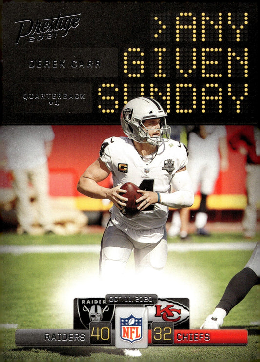 Derek Carr 2021 Panini Prestige Any Given Sunday #AGS - DC #2 - Collector Store LLC