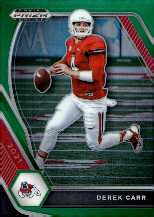 Derek Carr 2021 Panini Prizm Draft Picks Green Prizm #14 - Collector Store LLC