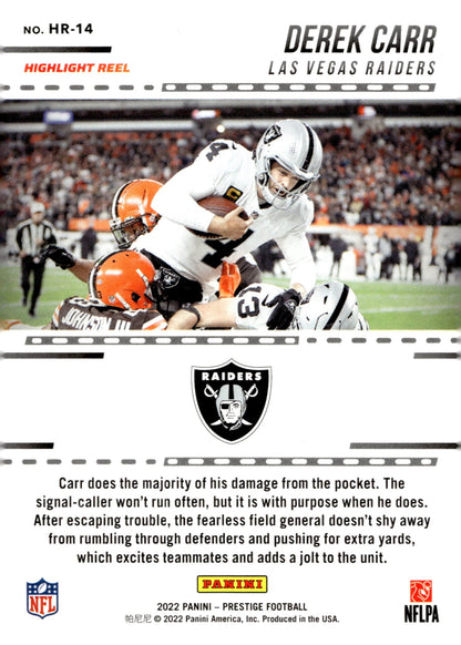 Derek Carr 2022 Panini Prestige Highlight Reel #HR - 14 - Collector Store LLC