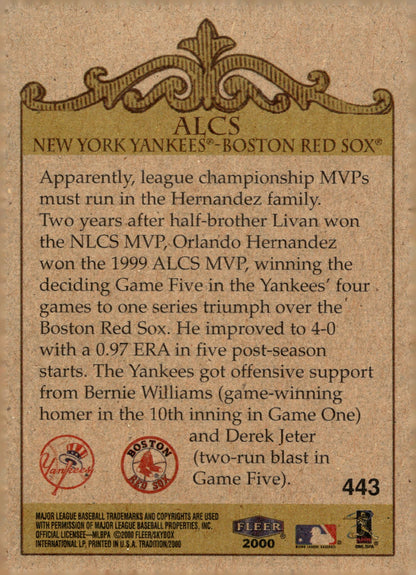 Derek Jeter 2000 Fleer Tradition ALCS 443 - Collector Store LLC