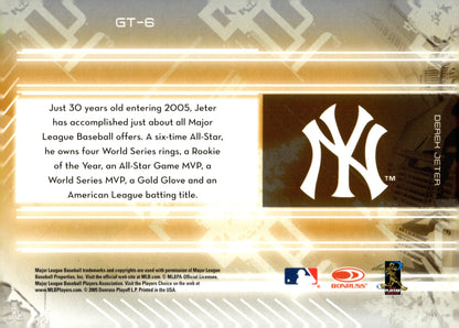 Derek Jeter 2005 Leaf Certified Materials Gold Team #GT - 6 - Collector Store LLC