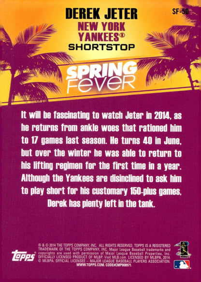 Derek Jeter 2014 Topps Spring Fever SF - 50 - Collector Store LLC