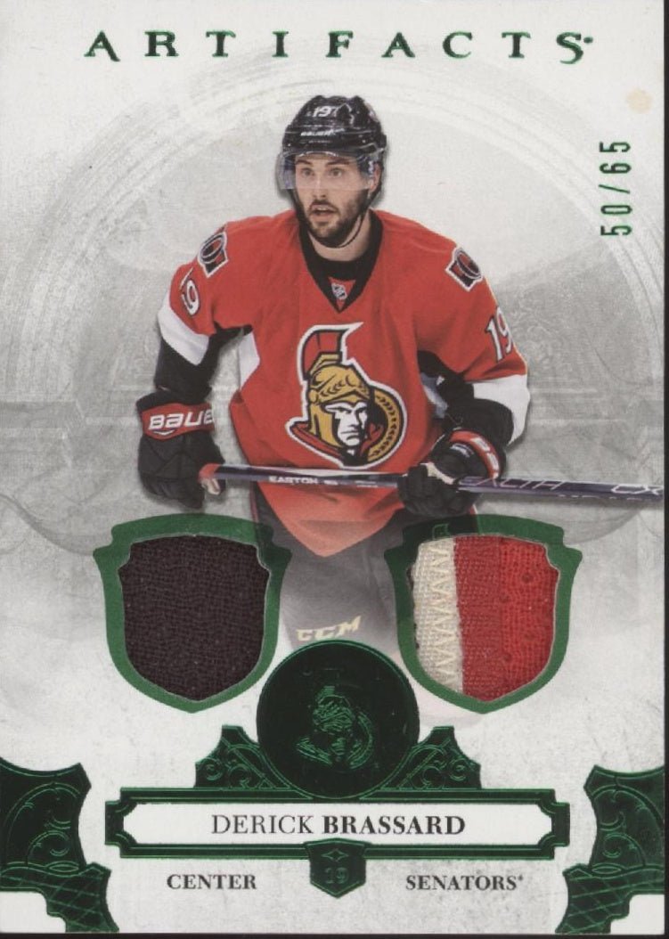 Derick Brassard 2017 - 18 Upper Deck Artifacts Green swatch 50/65 #100 - Collector Store LLC