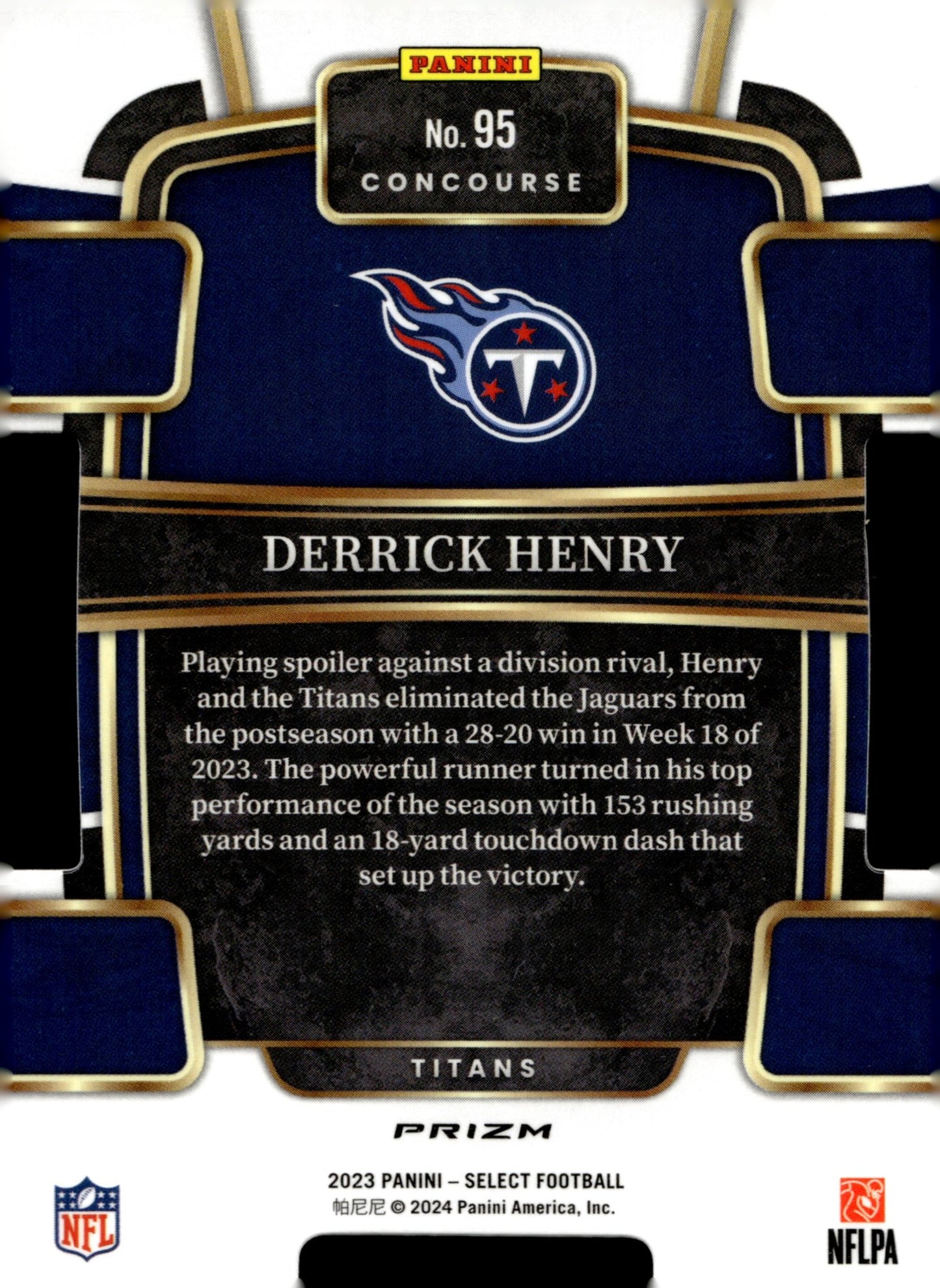 Derrick Henry 2023 Panini Select Die - Cut Red White & Blue Prizm #95 - Collector Store LLC