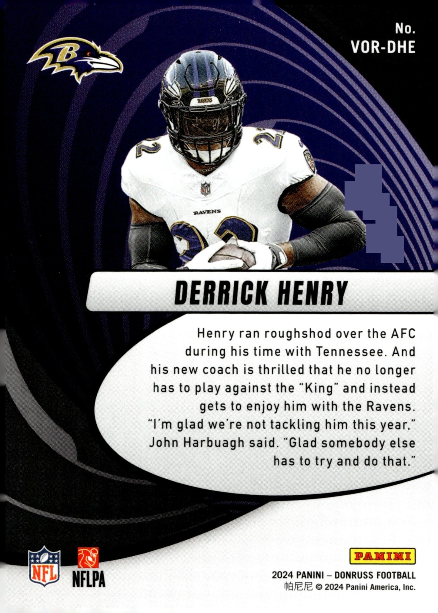 Derrick Henry 2024 Panini Donruss Vortex #VOR - DHE - Collector Store LLC