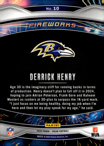 Derrick Henry 2024 Panini Prizm Fireworks #10 #2 - Collector Store LLC