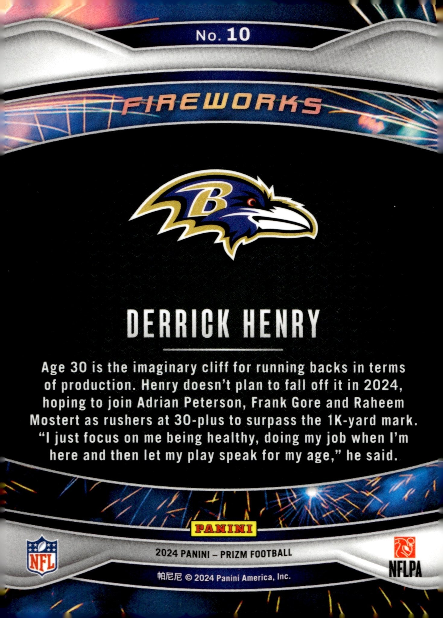 Derrick Henry 2024 Panini Prizm Fireworks #10 #3 - Collector Store LLC