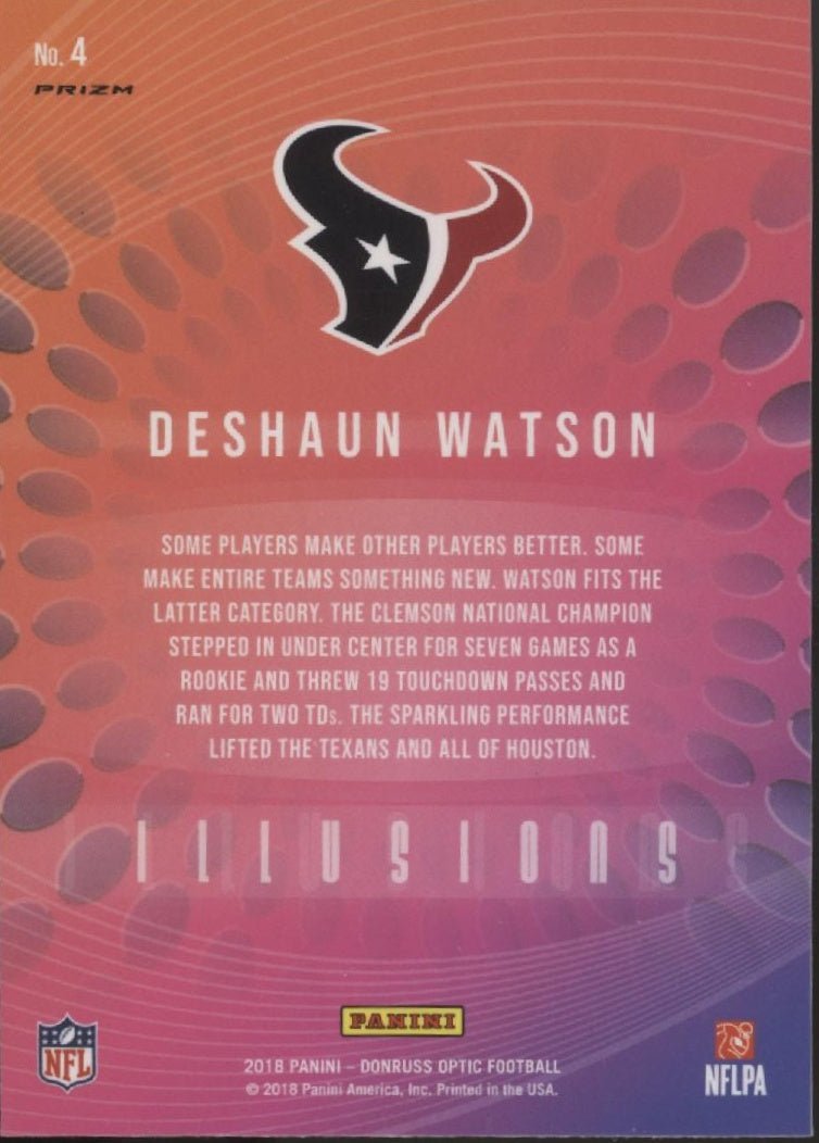 Deshaun Watson 2018 Panini Donruss Optic Illusions Prizm #4 - Collector Store LLC