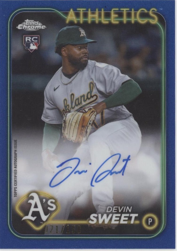 Devin Sweet 2024 Topps Chrome Blue Refractor RC Auto 021/250 #RA - DS - Collector Store LLC