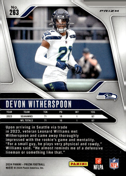 Devon Witherspoon 2024 Panini Prizm Red White & Blue Prizm #263 - Collector Store LLC