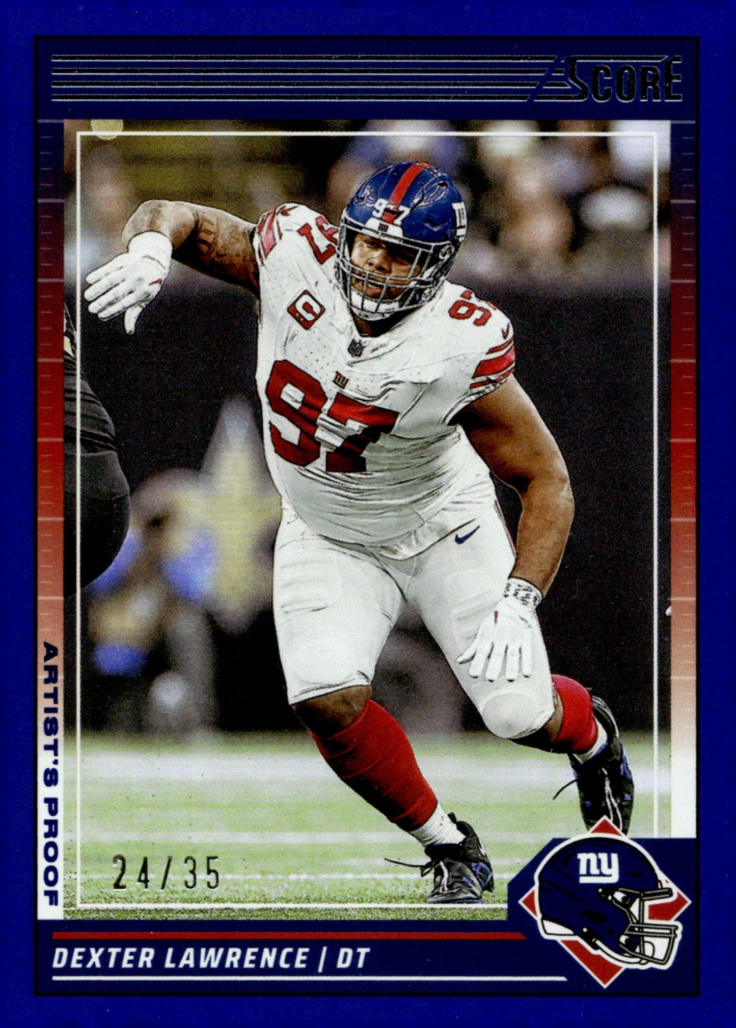 Dexter Lawrence 2024 Panini Score Artist's Proof Blue Holo 24/35 #214 - Collector Store LLC
