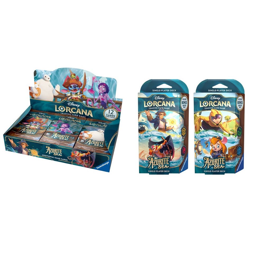 Disney Lorcana: Azurite Sea Combo [1 Booster Box + 1 Starter Deck Set] *Expected Release Date 11 - 29 - 2024* - Collector Store LLC