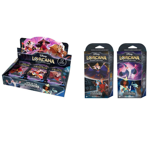 Disney Lorcana: Rise of the Floodborn Combo [1 Booster Box + 1 Starter Deck Set] - Collector Store LLC