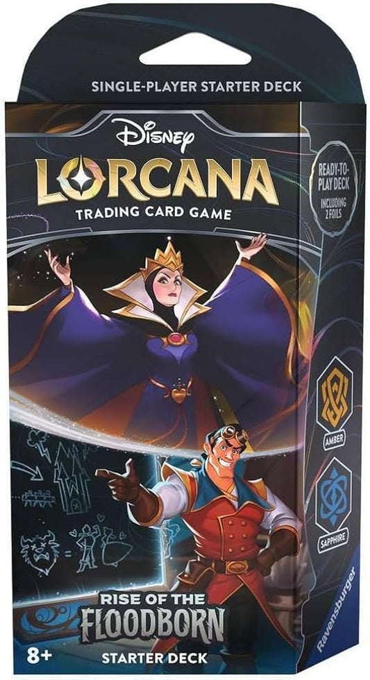 Disney Lorcana: Rise of the Floodborn Starter Deck (Sapphire & Amber) - Collector Store LLC