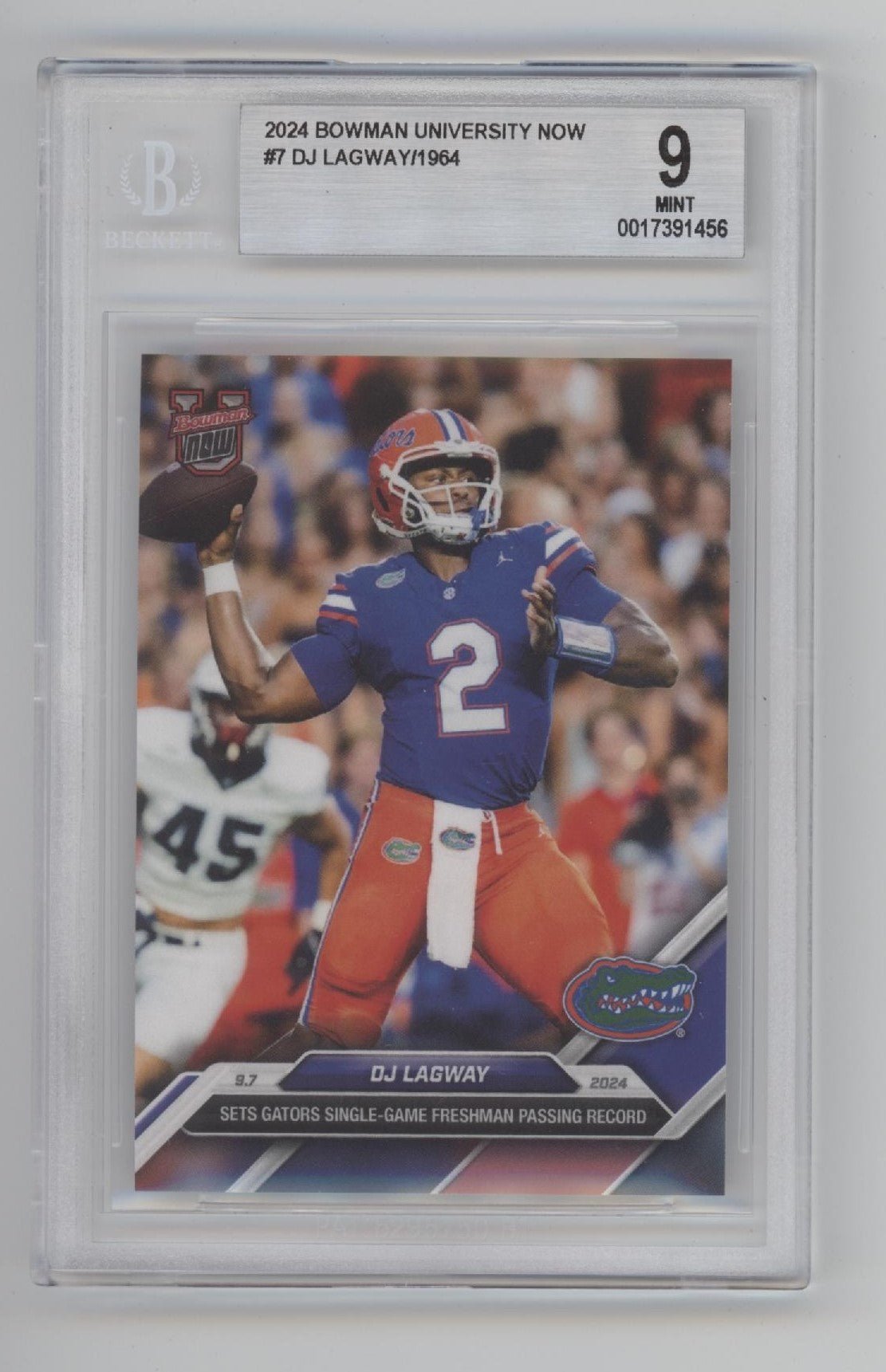 DJ Lagway 2024 Bowman University Now #7 Beckett 9 - Collector Store LLC
