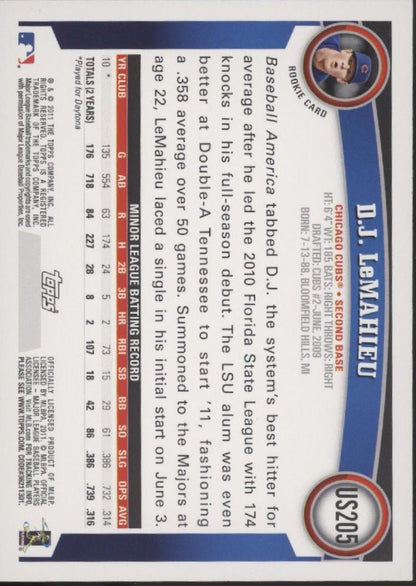 DJ LaMahieu 2011 Topps Diamond Anniversary RC #US205 - Collector Store LLC