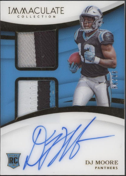 DJ Moore 2018 Panini Immaculate Collection Swatch RC Auto 98/99 #IS - DM - Collector Store LLC