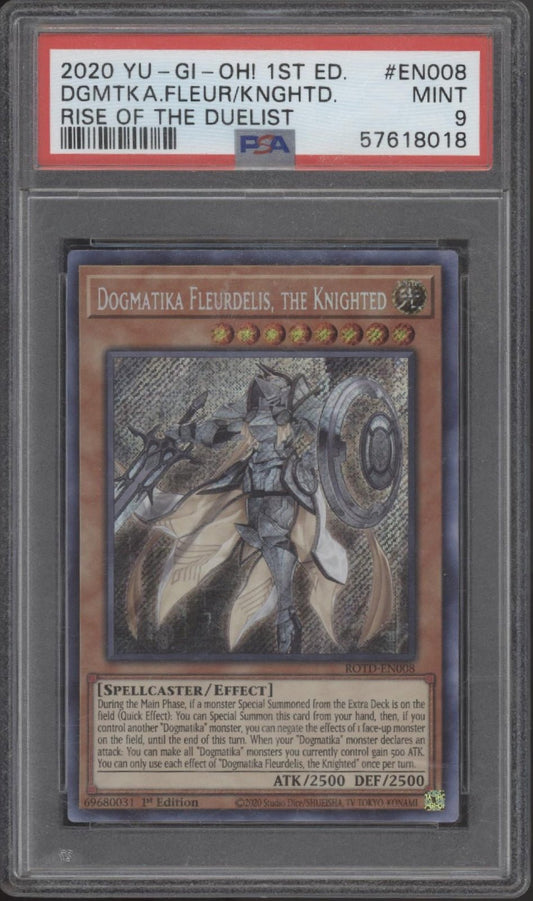 Dogmatika Fleurdelis, The Knighted Yu - Gi - Oh! Rise of the Duelist 1st Ed 8 PSA 9 - Collector Store LLC