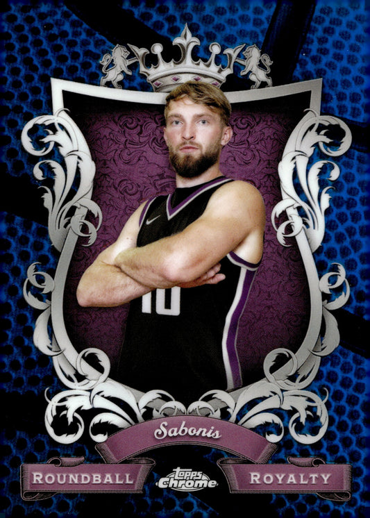 Domantas Sabonis 2024 Topps Chrome Roundball Royalty Blue Refractor #RR - 13 - Collector Store LLC