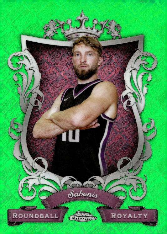 Domantas Sabonis 2024 Topps Chrome Roundball Royalty Green Refractor #RR - 13 - Collector Store LLC