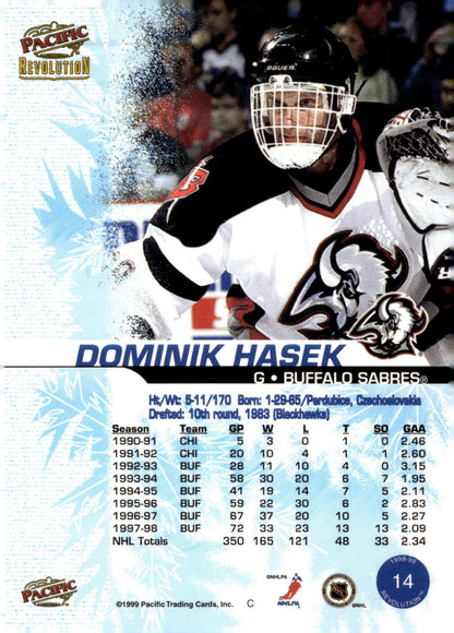 Dominik Hasek 1998 - 99 Pacific Revolution #14 - Collector Store LLC