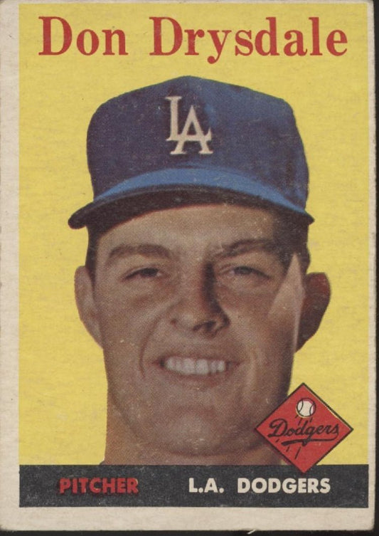 Don Drysdale 1958 Topps #25 Los Angeles Dodgers VG #1 - Collector Store LLC