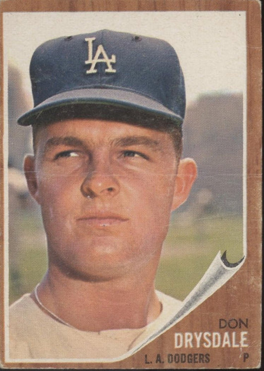 Don Drysdale 1962 Topps #340 Los Angeles Dodgers VG - Collector Store LLC